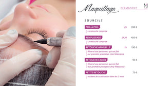 Tarifs maquillage permanent